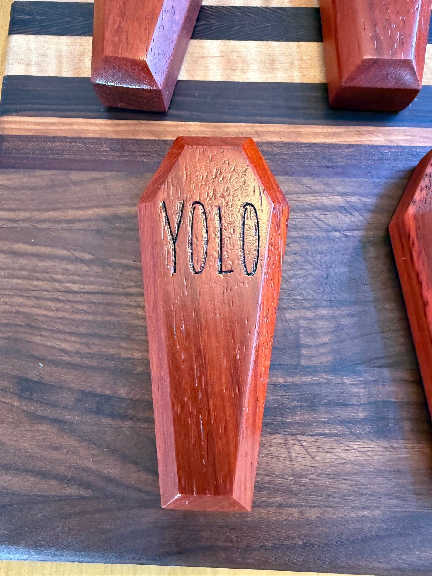 Coffin-Shaped Wood Bottle Opener: Handmade Magnetic Beer Gift