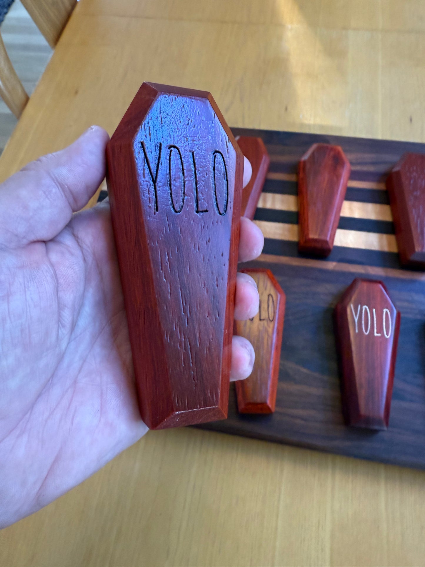 Coffin-Shaped Wood Bottle Opener: Handmade Magnetic Beer Gift