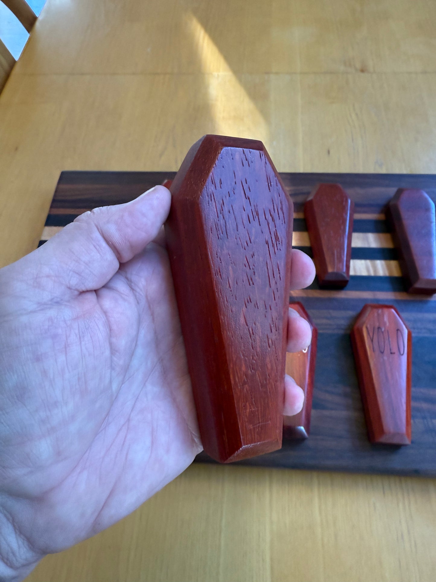 Coffin-Shaped Wood Bottle Opener: Handmade Magnetic Beer Gift