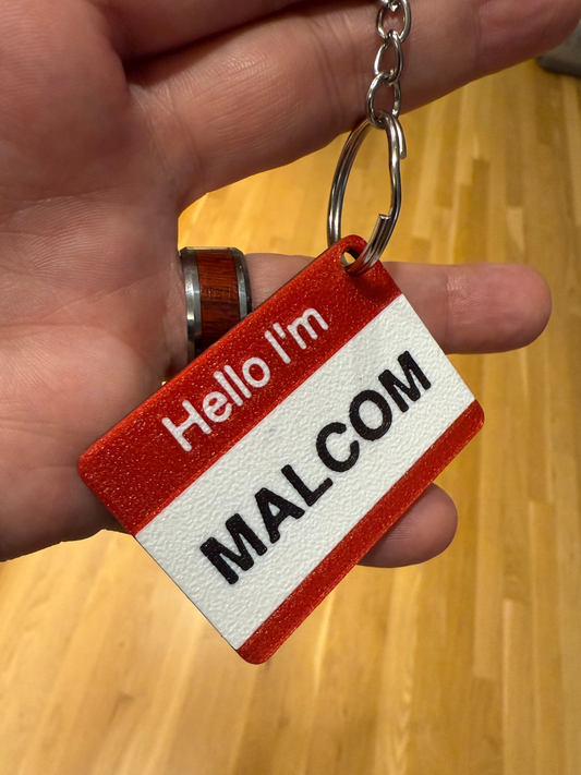 HelloTap Personalized Name Tag Keychain - NFC and QR code enabled