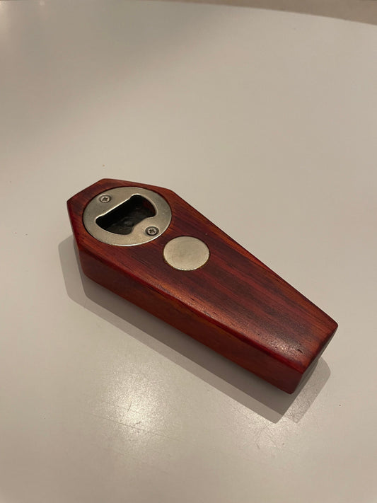 Coffin-shaped Wood Bottle Opener with Magnets - Handmade Gift for Groomsmen or Halloween Craft Beer Bottle Opener